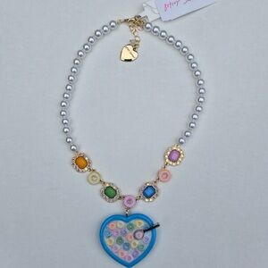 BETSEY JOHNSON Fruit Loop Cereal Faux Pearl & Crystal Accents Necklace NEW NWT